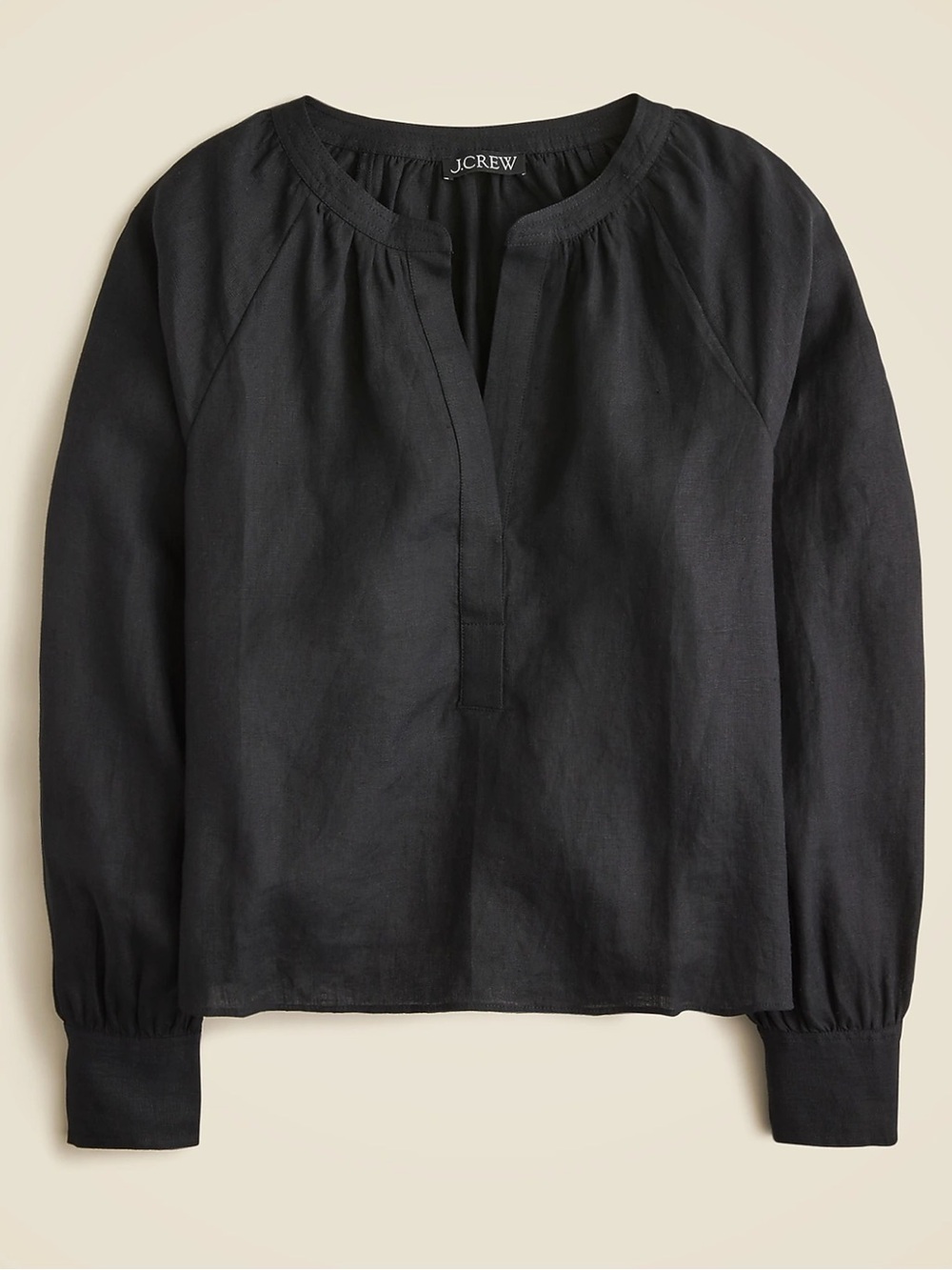 J. Crew Cabana Black Linen Popover Top Sz XS - Picture 11 of 11
